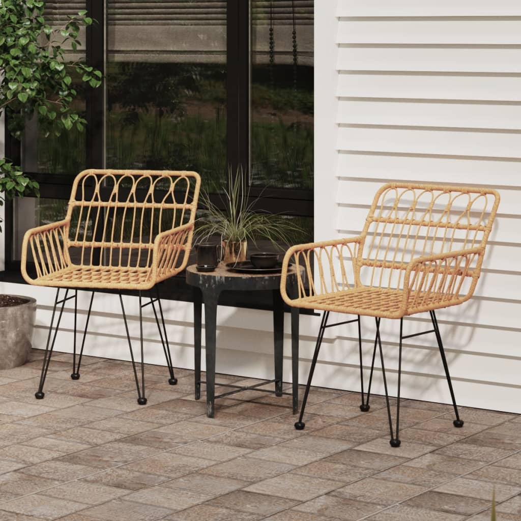 Krzesła ogrodowe, 2 szt., 56x64x80 cm, rattan PE vidaXL