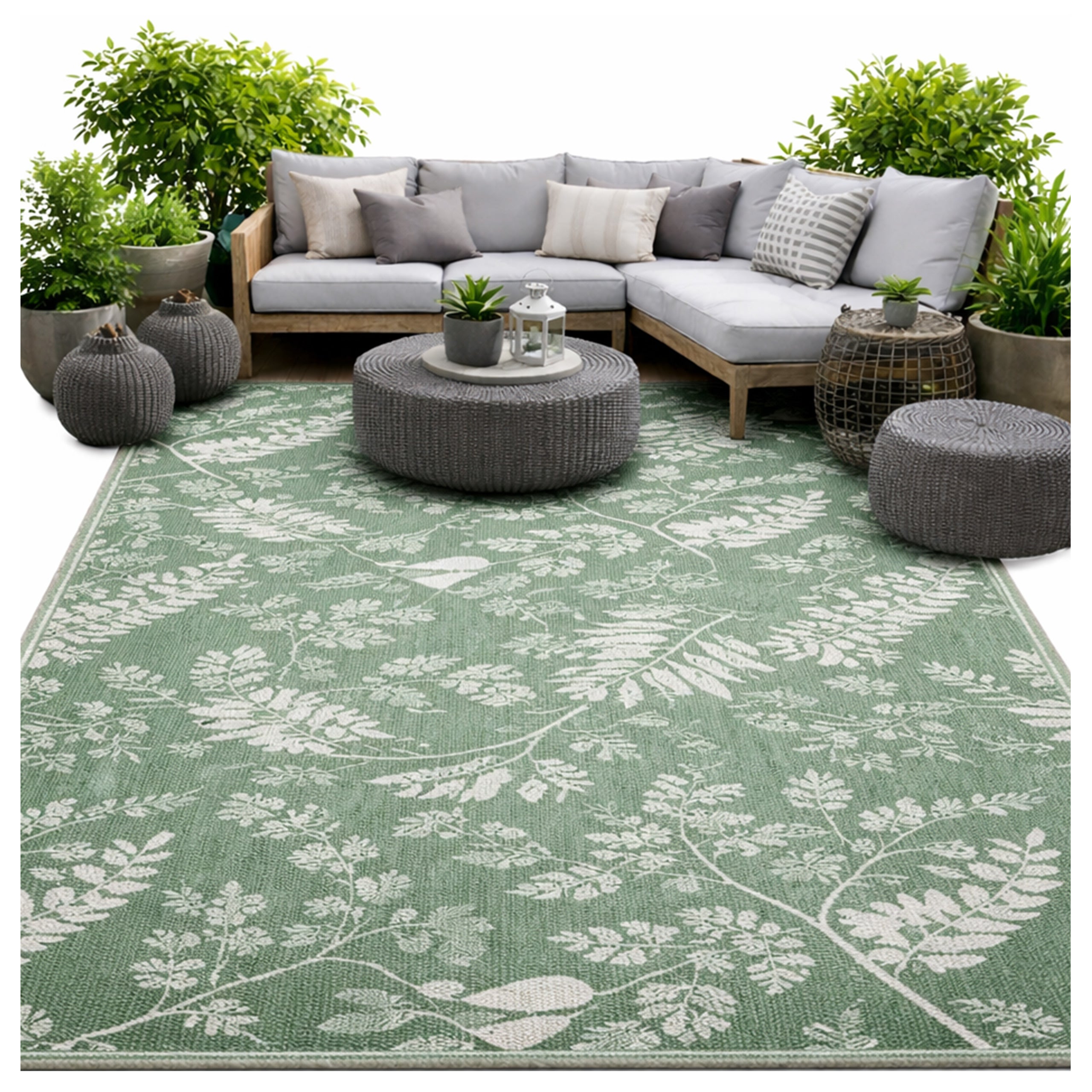 Dywan zewnętrzny na taras balkon do ogrodu 120x170 cm - Flora wodoodporny UV