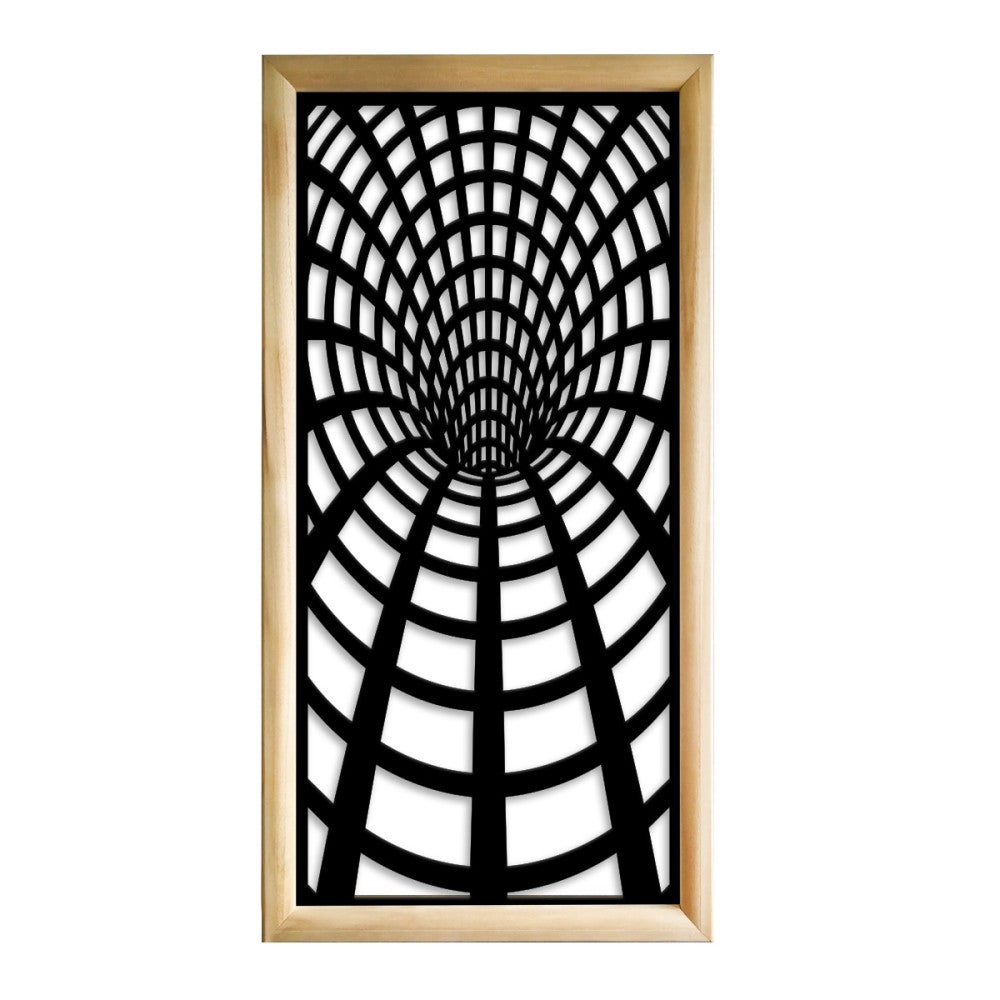 BLACKHOLE - Prostokątne moduły dekoracyjne z drewna i PVC - Rozmiar 73x148 cm - Grubość 64 mm - Kolor wewnętrzny CZARNY