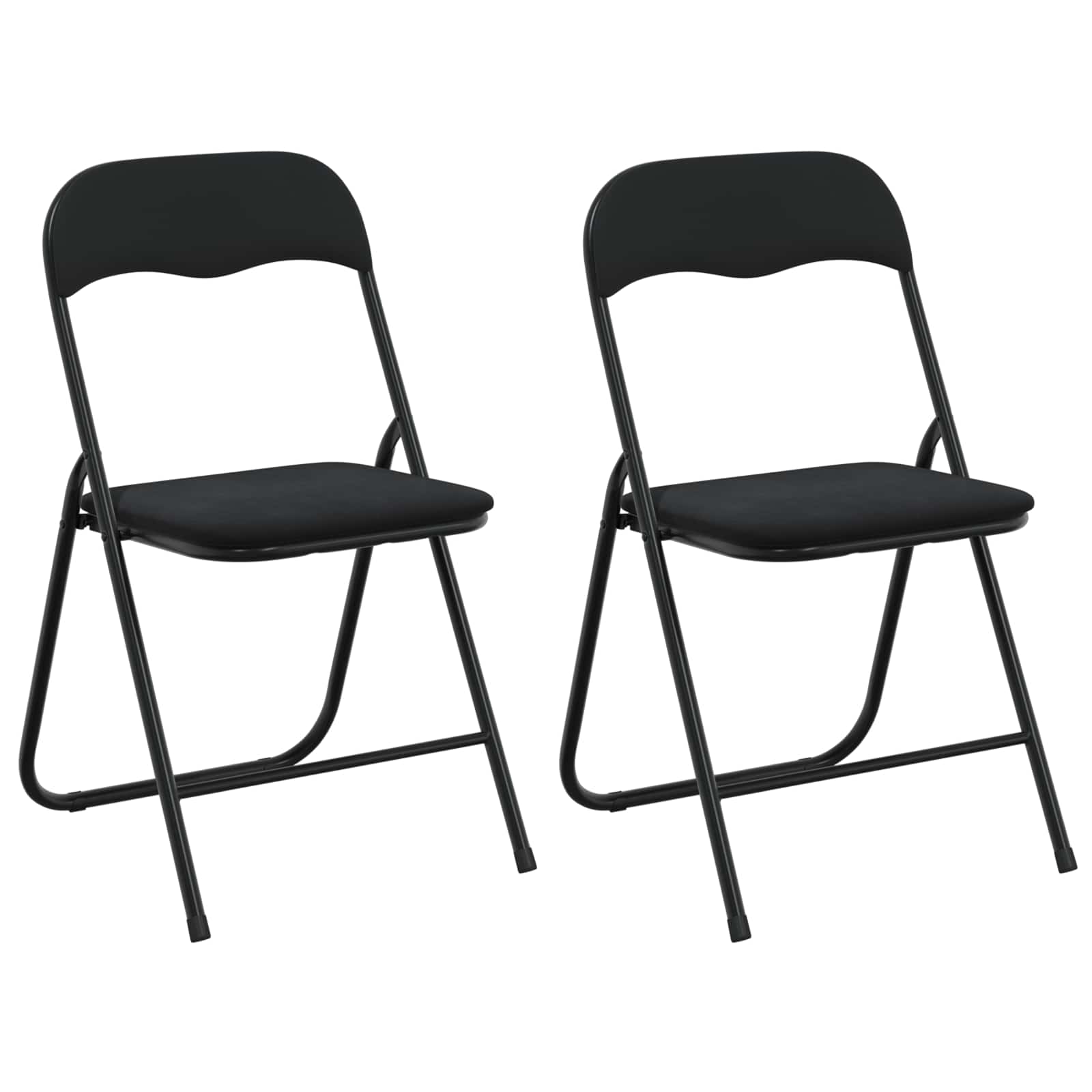 Krzesło składane 2 pcs Czarny 48 x 44 x 78 cm Aksamit