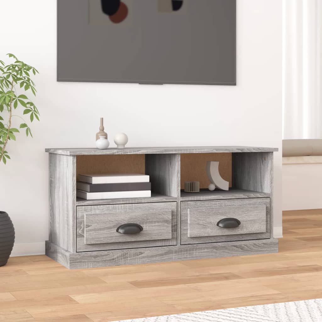 vidaXL Szafka TV, szary dąb sonoma, 93x35,5x45 cm