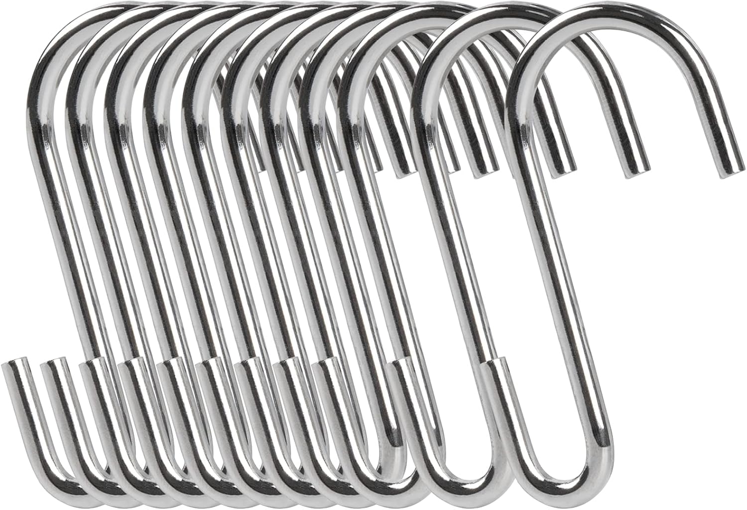 Wielofunkcyjne metalowe haki w kształcie litery S, 12 x 8 cm, srebrne haki w kształcie litery S, przemysłowej jakości, do zawieszania w kuchni i łazie