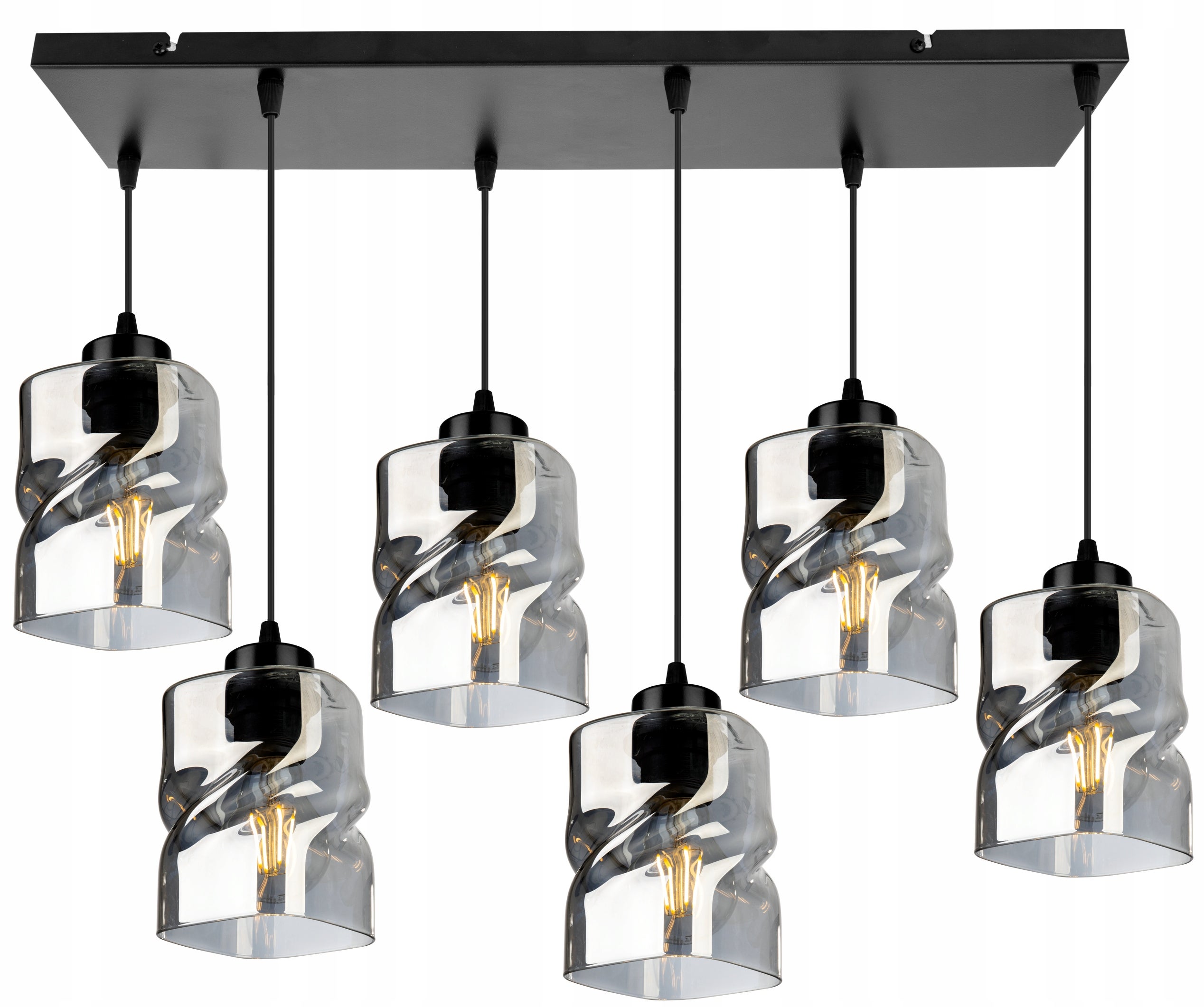 Lampa sufitowa wisząca Light Home LH Niki 6x E27 abażur nieregularny grafitowy