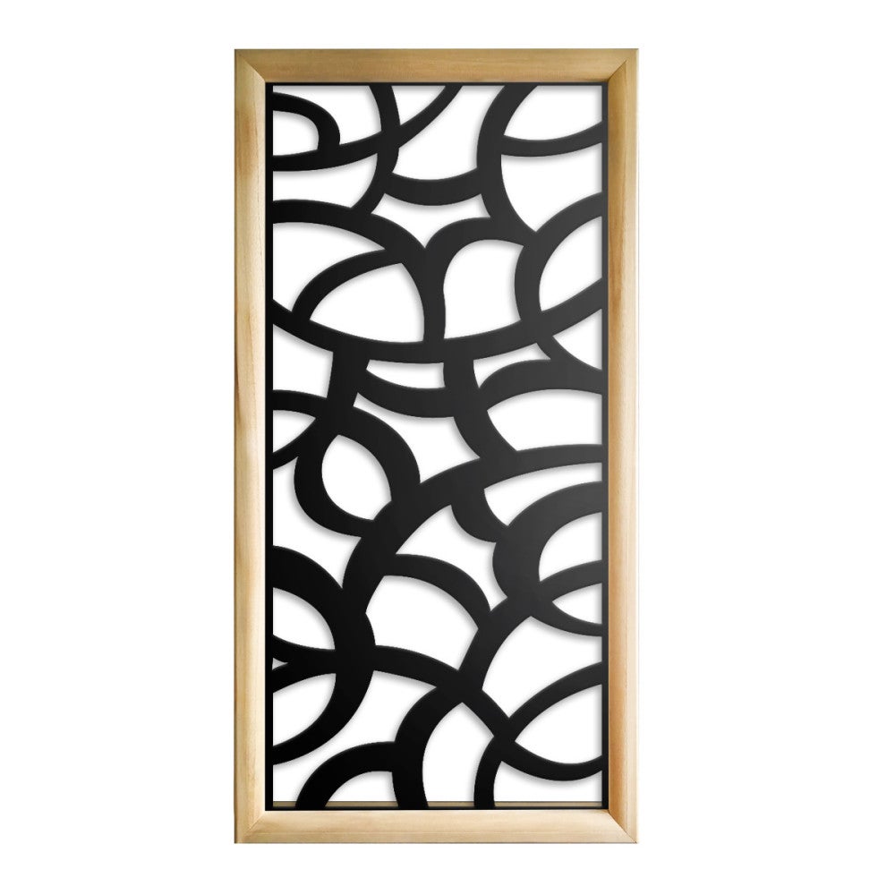 ROOTS - Prostokątne moduły dekoracyjne z drewna i PVC - Rozmiar 73x148 cm - Grubość 64 mm - Kolor wewnętrzny CZARNY