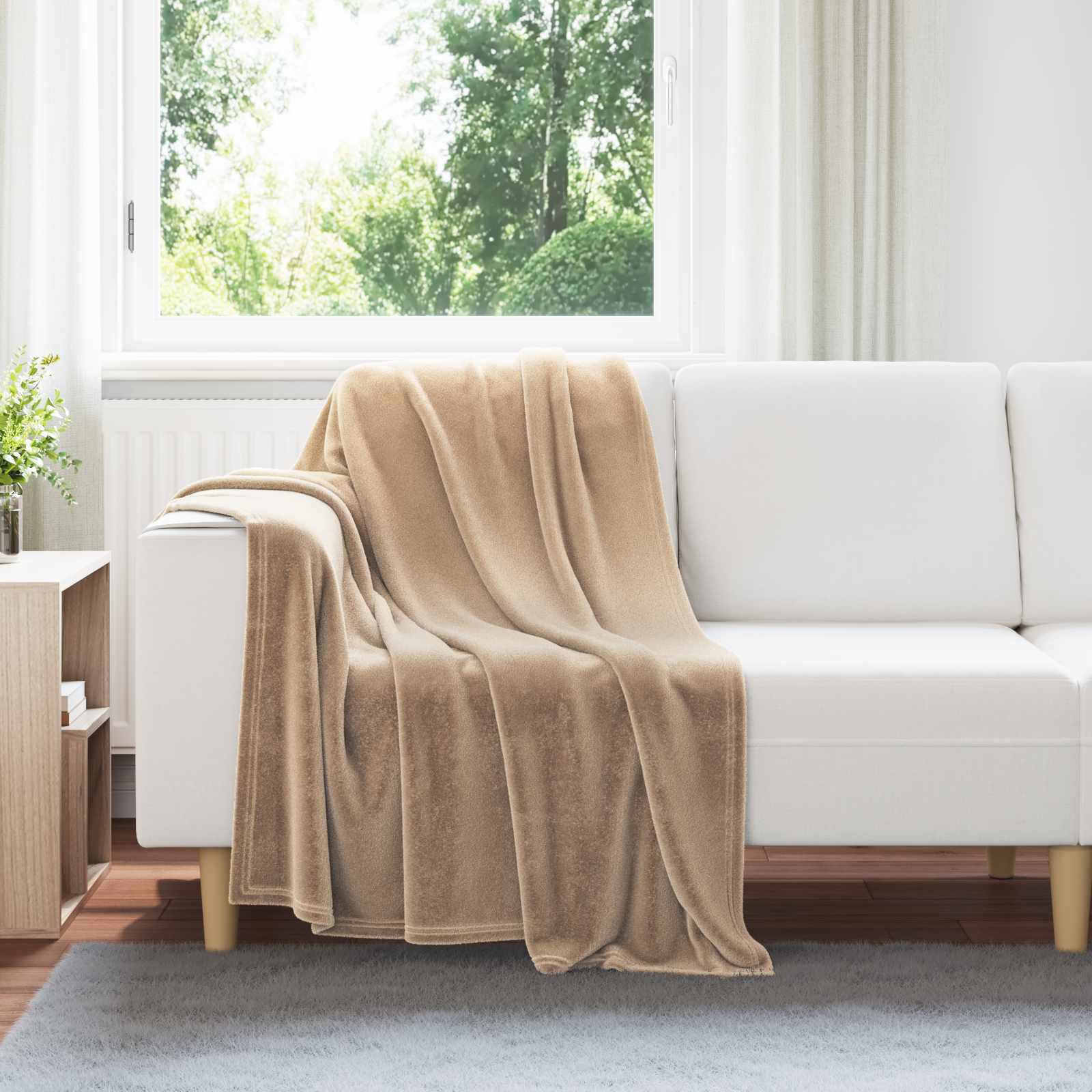 Koce narzutowe 6 pcs Camel 130 x 150 cm Polar vidaXL