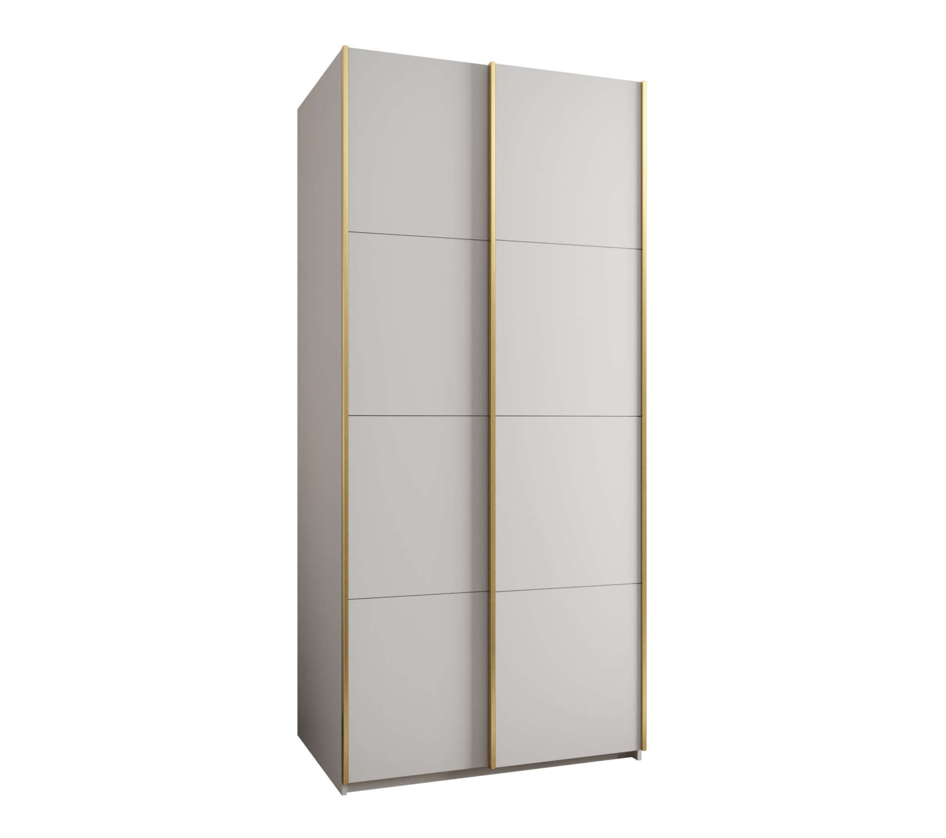 Szafa przesuwna wysoka Lux 1 100 x 64 x 245,5 cm biały + biały + u. złoty - Abiks Meble