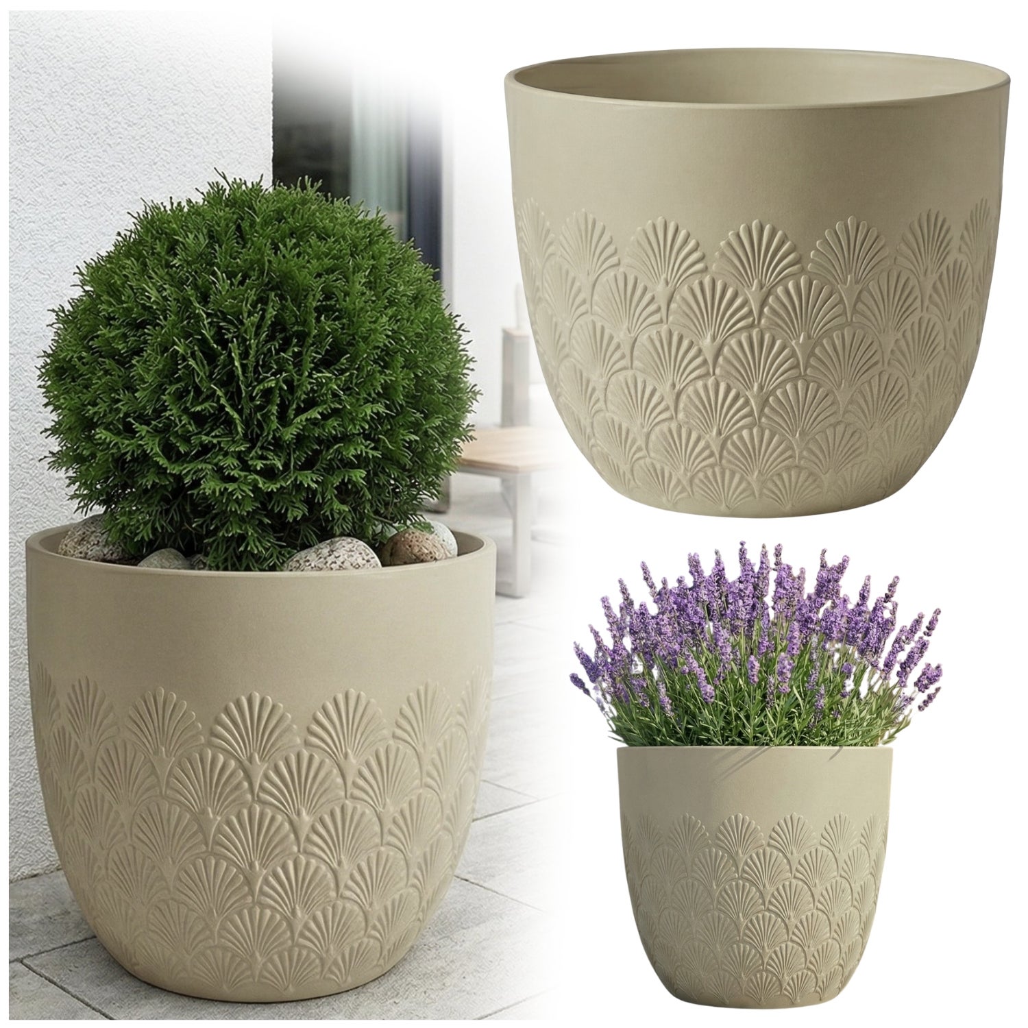 Donica Melody 40,6x40,6x35,6 cm wewnętrzna i zewnętrzna beżowa