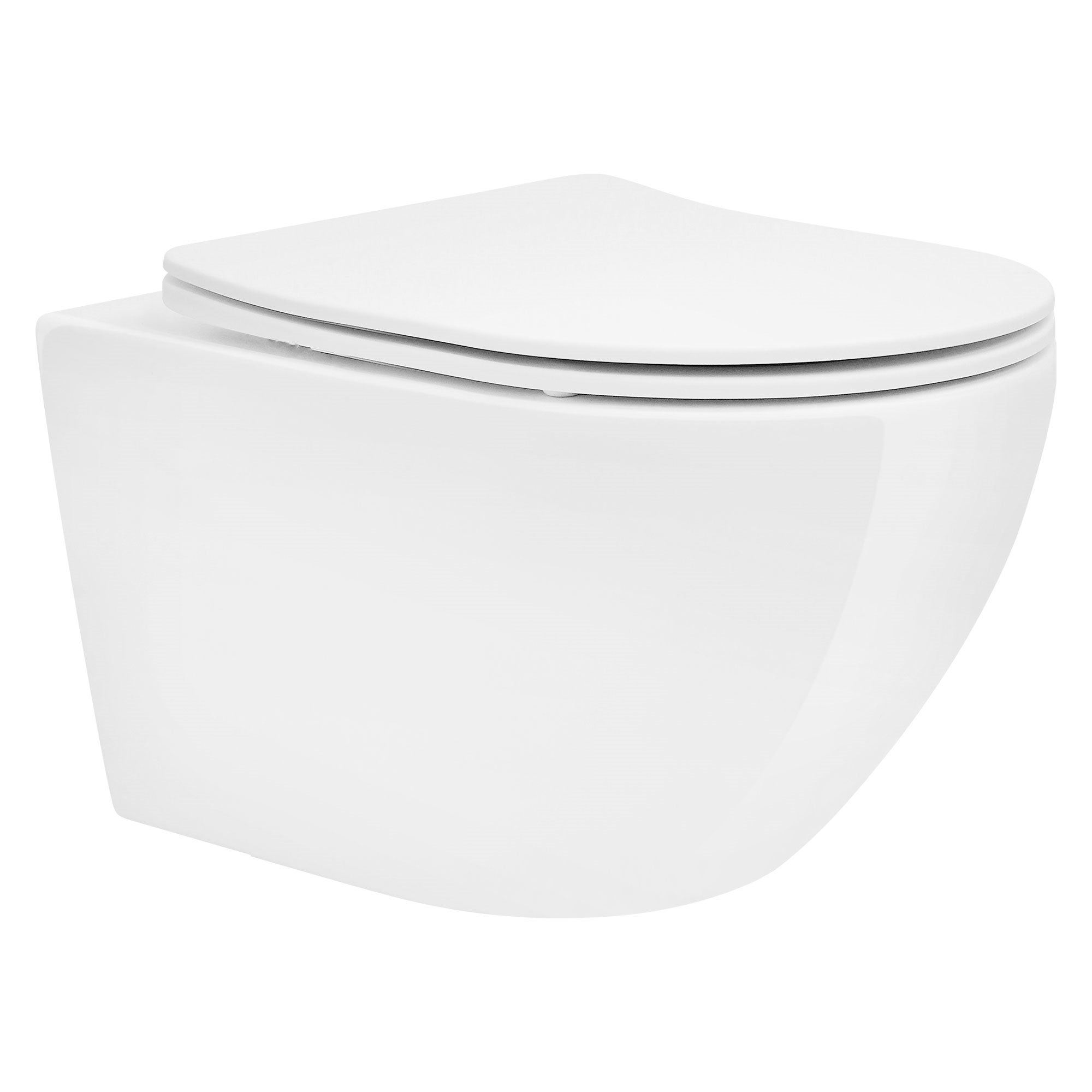 WC wiszące bez krawędzi z powłoką nano długie białe ceramiczne siedzisko z duroplastu