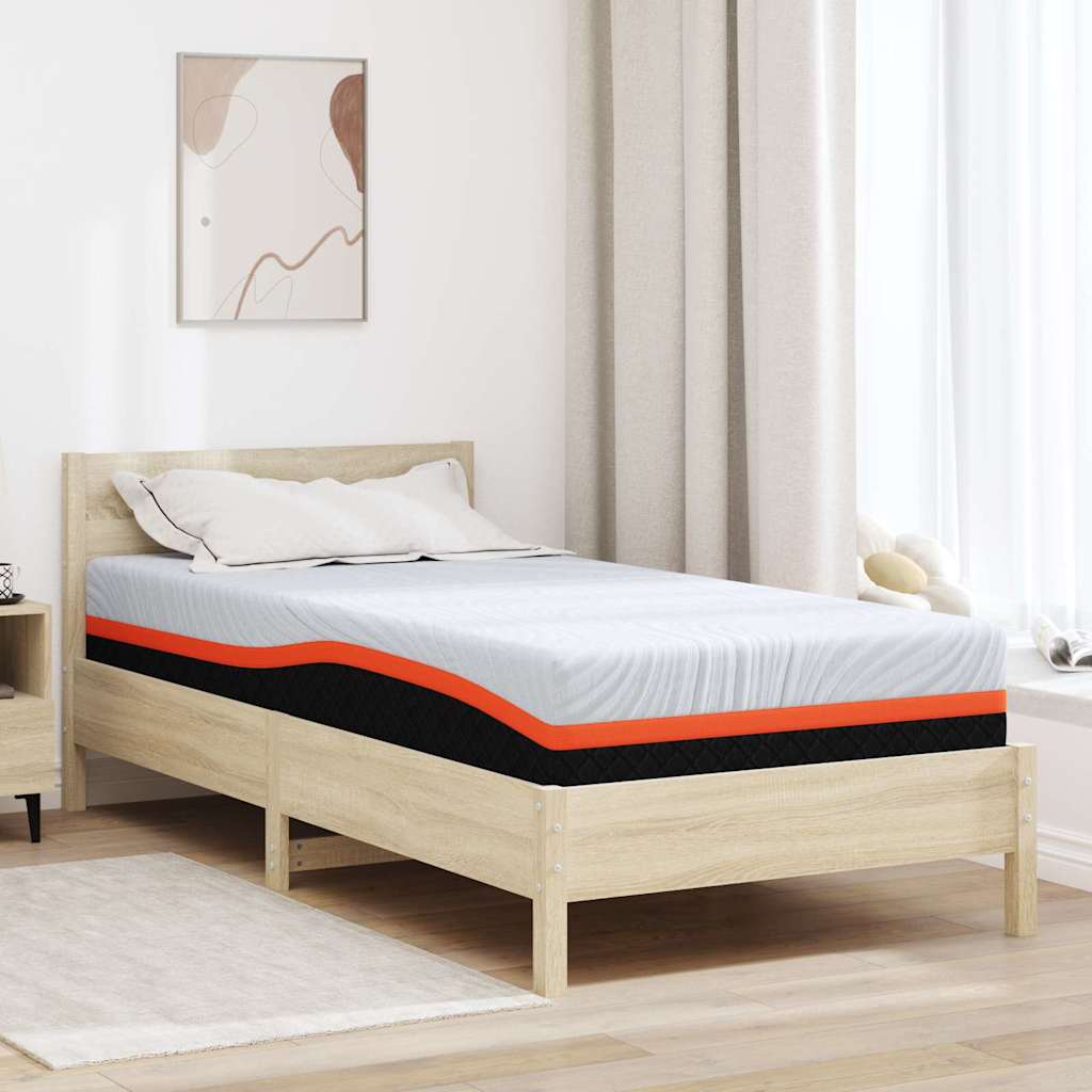 Materac Biały i szary 90 x 190 cm Tkanina żakardowa vidaXL