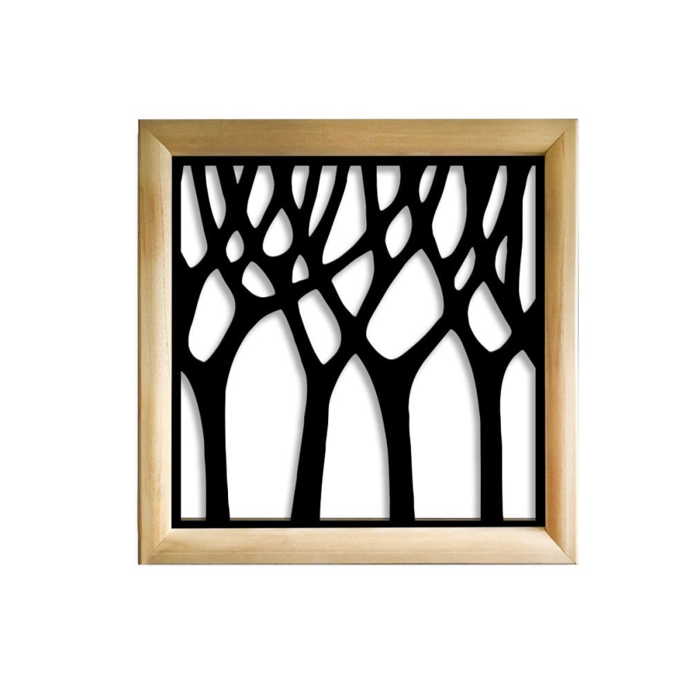BOSCO - Kwadratowe moduły dekoracyjne z drewna i PVC - Rozmiar 48x48 cm - Grubość 47 mm - Kolor wewnętrzny CZARNY