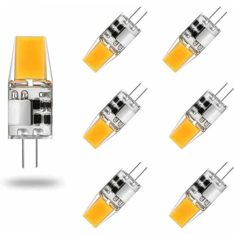 Żarówka G4 LED AC/DC 12V 5W Lampy LED G4 Biała Ciepła 3000K Odpowiednik Oświetlenia Halogenowego 50W Kąt Wiązki 360° Bez Migotania, Zestaw 6