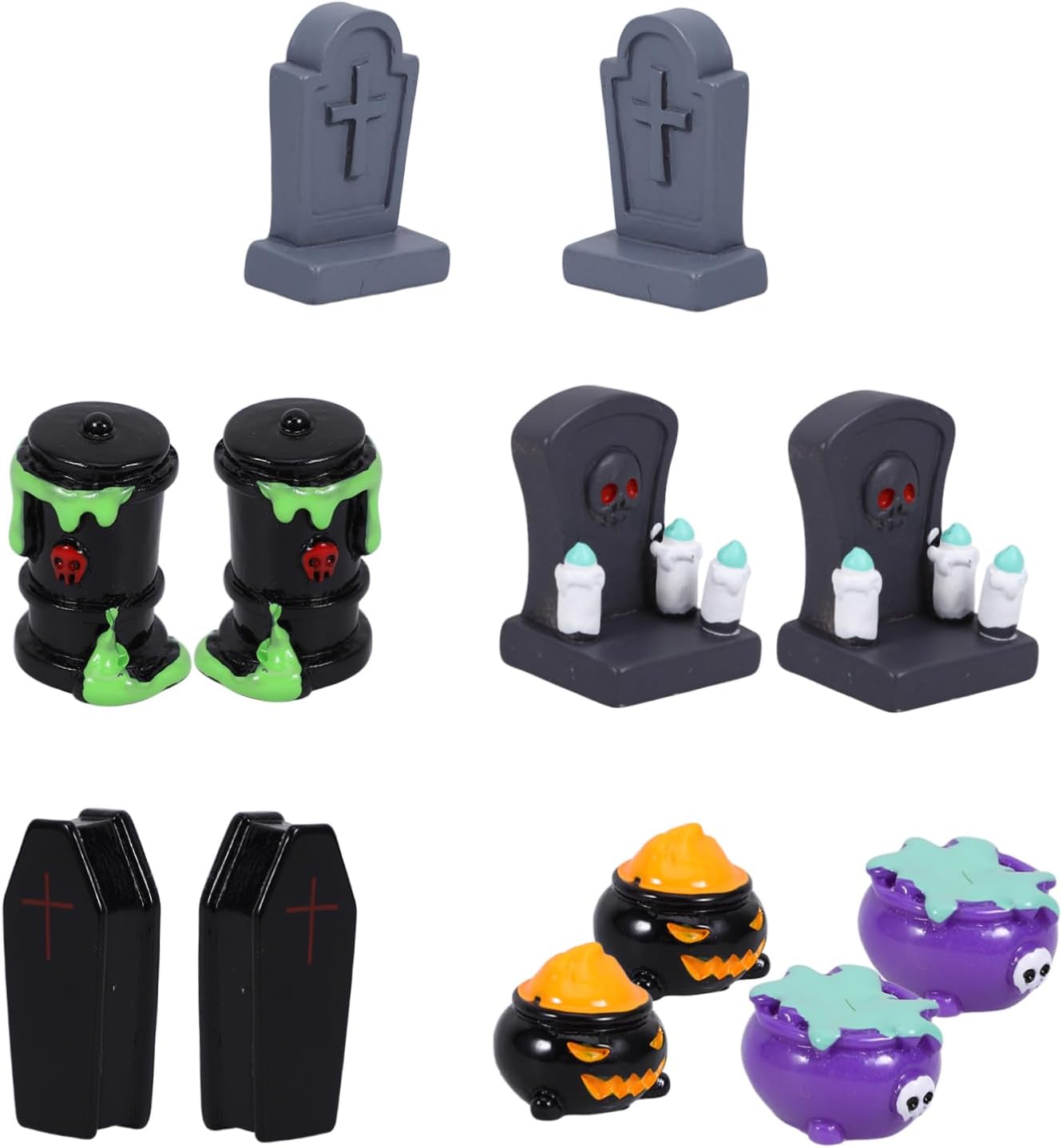 Zestaw 12 miniaturowych figurek Halloweenowych z żywicy, dekoracja wnętrza, kreatywne akcesoria do krajobrazu, urocze figurki, w tym jedna