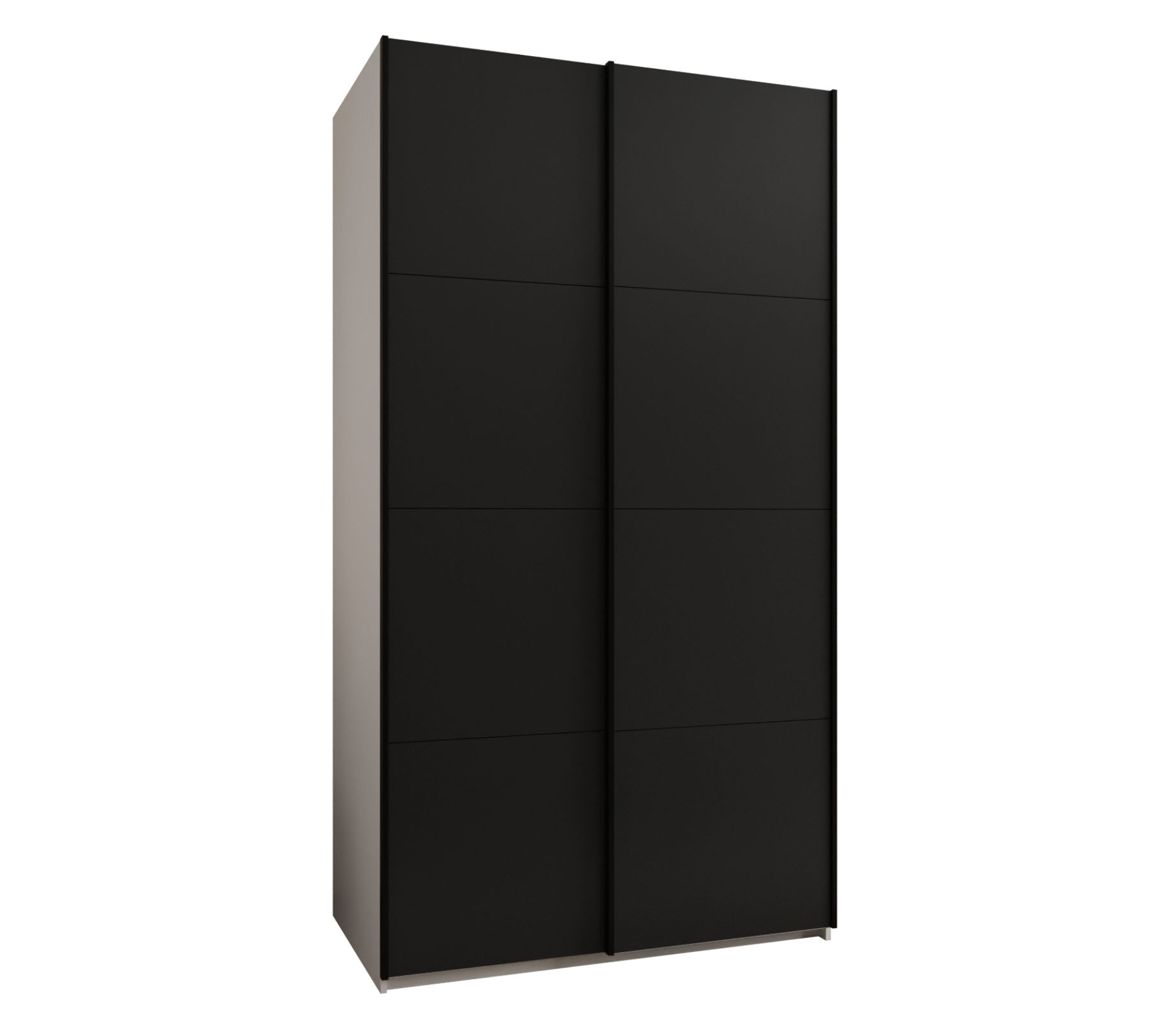 Szafa przesuwna wysoka Lux 1 130 x 64 x 245,5 cm biały + czarny + u. czarny - Abiks Meble