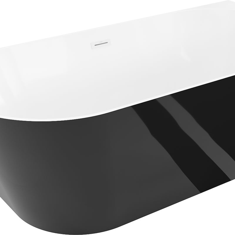Mexen Oval Slim wanna wolnostojąca przyścienna 170 x 80 cm, biała/czarna, przelew biały - 52661708075-20
