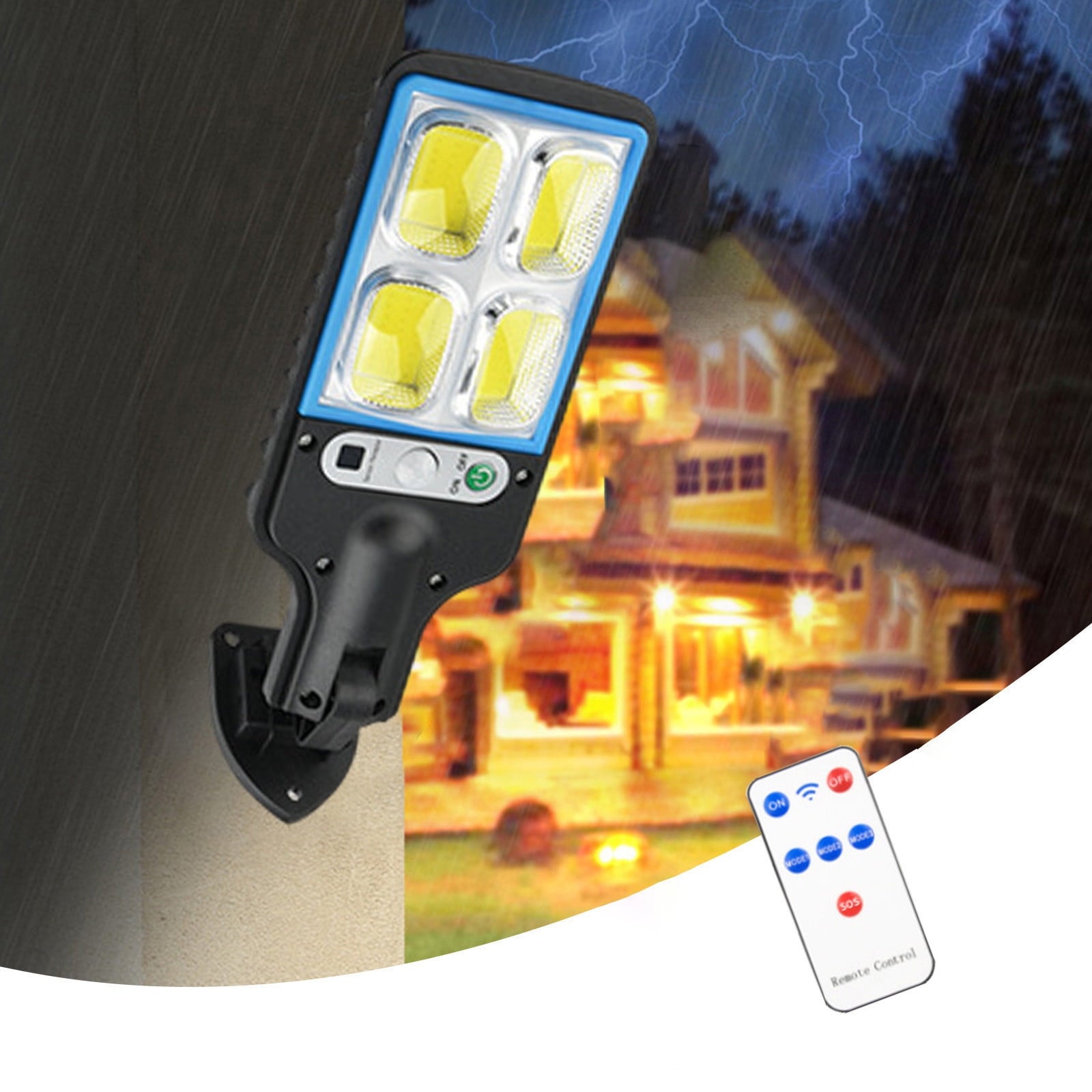 Lampy solarne do ścian - Lampy solarne zewnętrzne - Lampy solarne z czujnikiem ruchu IP65 - 3 tryby - z pilotem do ogrodzenia