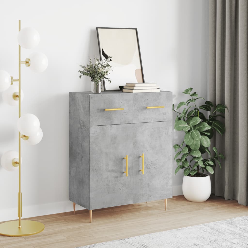 vidaXL Szafka, szarość betonu, 69,5x34x90 cm, materiał drewnopochodny