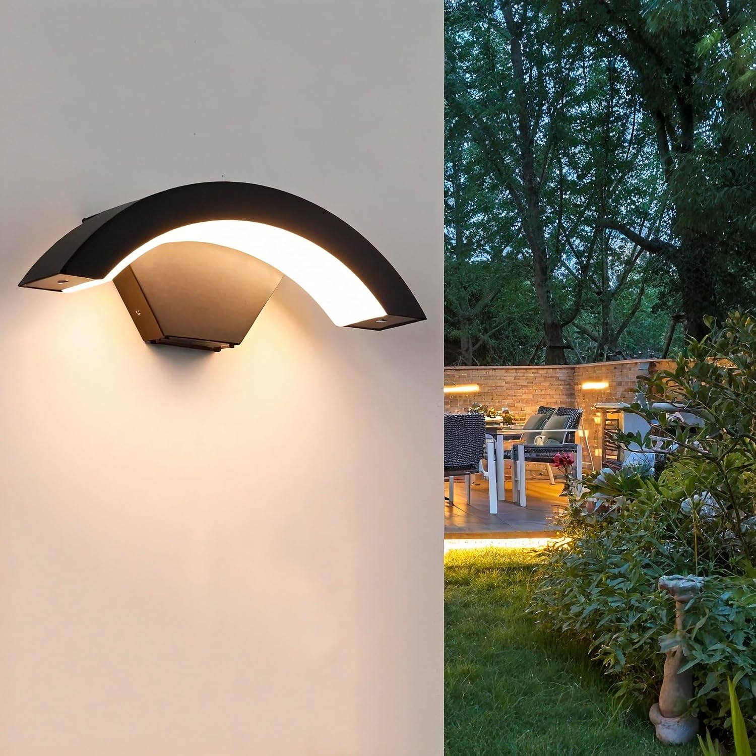 Kinkiety zewnętrzne LED, nowoczesne kinkiety 24 W, dekoracyjne oświetlenie wewnętrzne LED, wodoodporność IP65, ciepłe światło