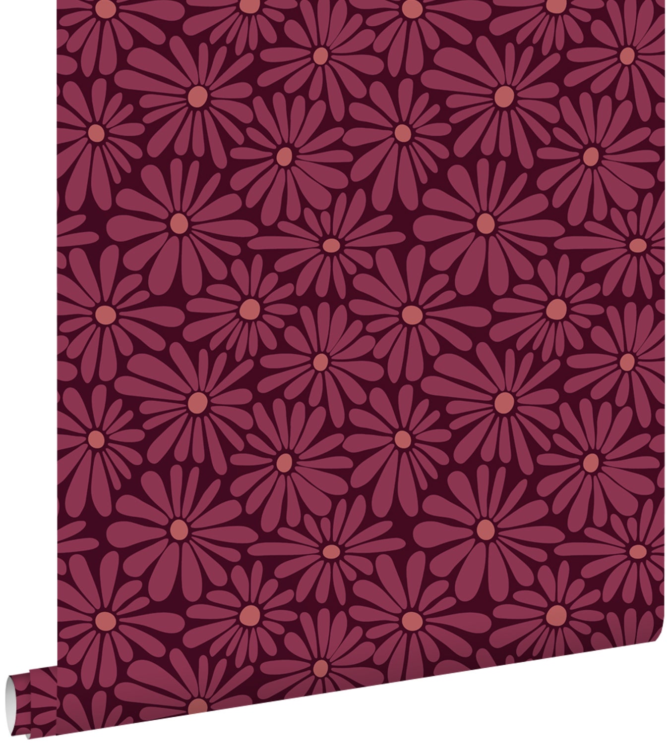 Tapeta stokrotki ciemny fiolet - 0.53 x 10.05 m - ESTAHOME