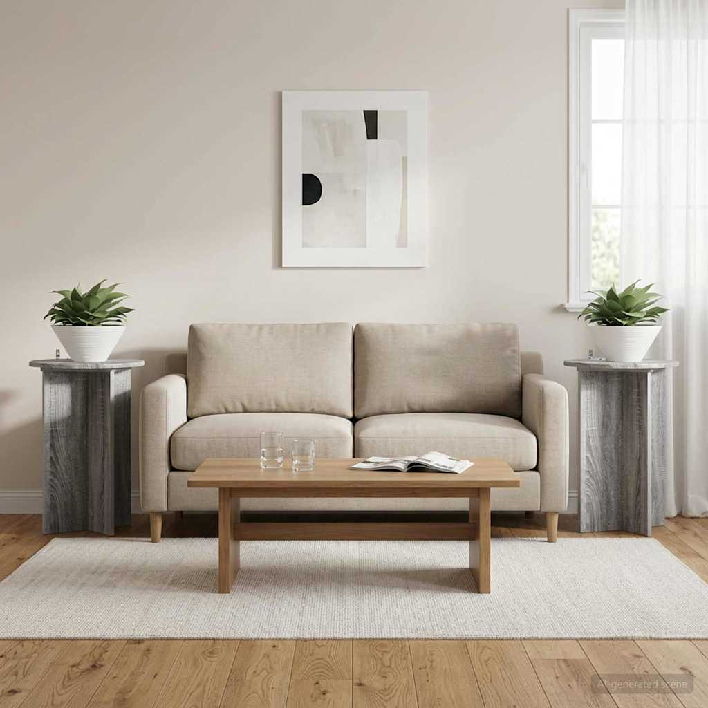 Stojak na rośliny 2 pcs Szary Sonoma Ø40 x 60 cm vidaXL