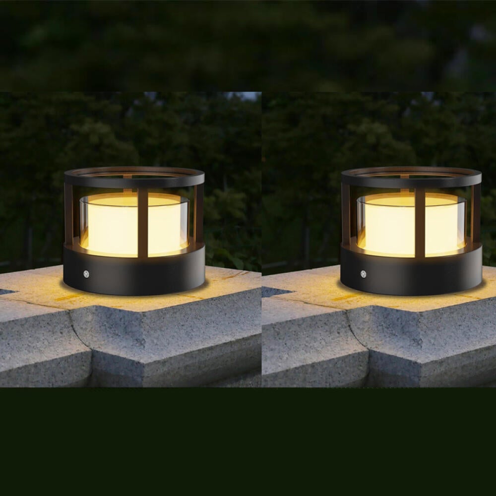 Lampy ogrodowe LED, 12W, obudowa aluminiowa, przeznaczone do oświetlenia ogrodu (np. ścieżek i tarasów), zestaw 2 sztuk, ciepłe światło.