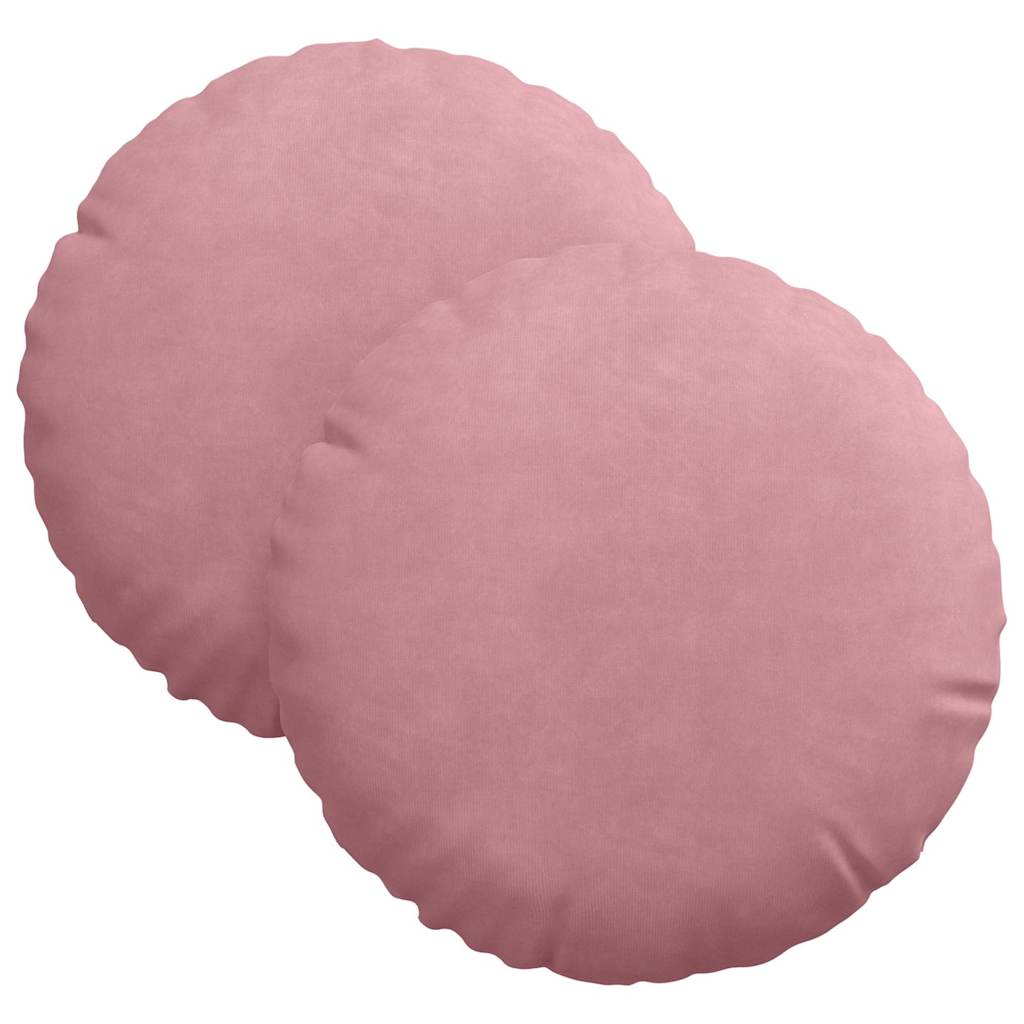 Poduszki na siedziska 2 pcs Różowy Ø30 x 13 cm Aksamit