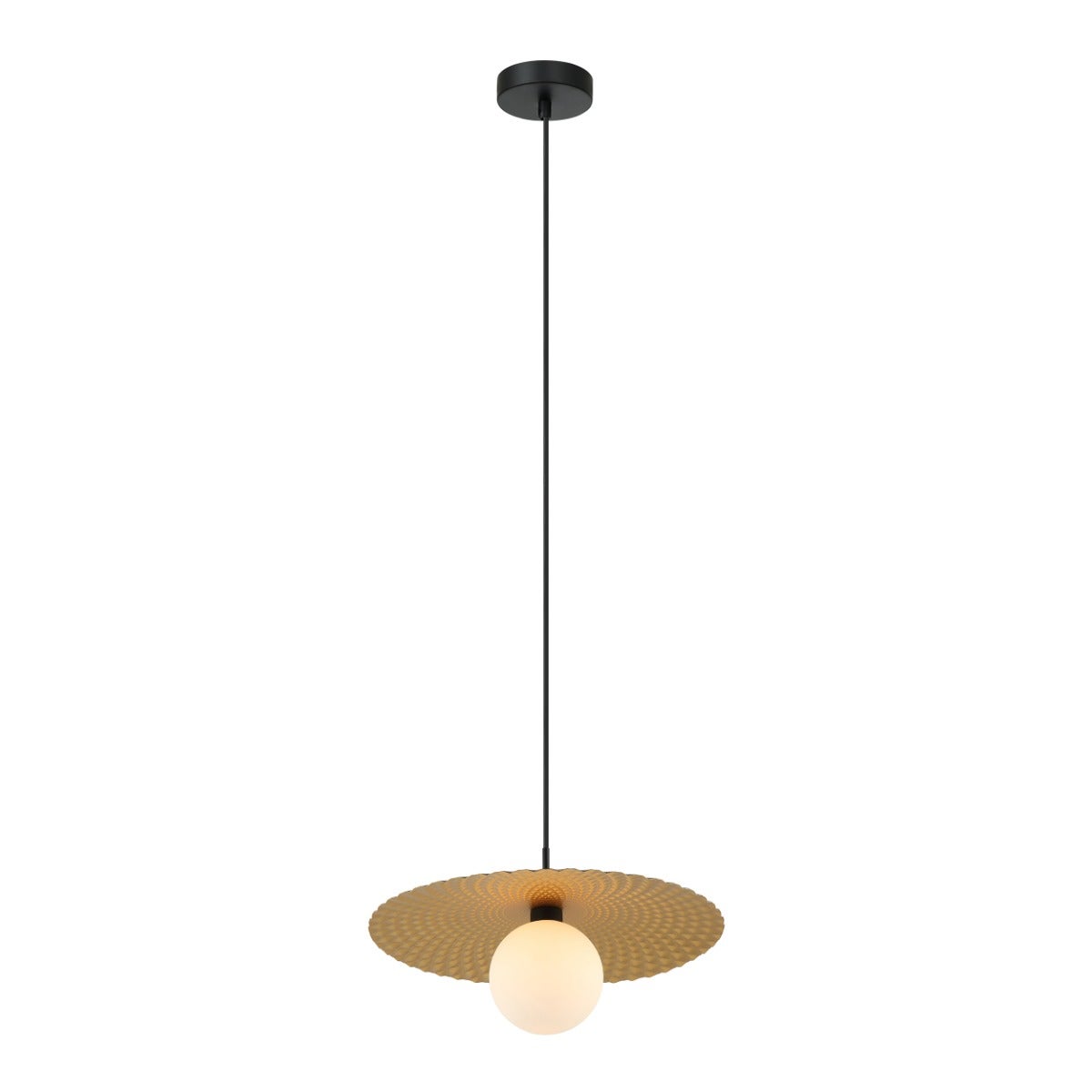 Lampa wisząca biała kula Malor czarna 1xG9x25W metal wym:90x38x38cm IP20 Italux