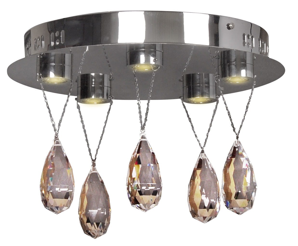 Plafon Prisma okrągły chromowany LED 3W 3000K 1500lm wym: 24 x 34 cm IP20 kryształ Candellux