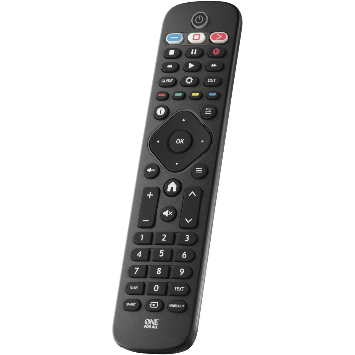 Pilot uniwersalny One For All z bezpośrednim dostępem do Netflix i Amazon Prime czarny