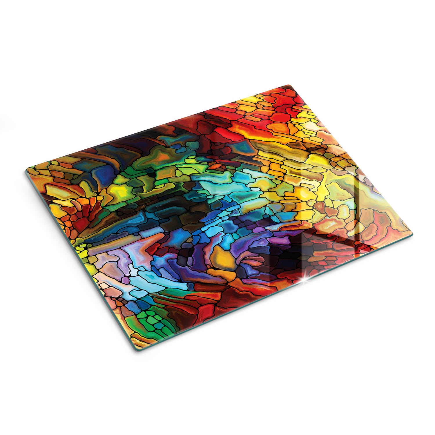 Deska do krojenia z wytrzymałego szkła hartowanego - Witraż - 30x40 - Tulup