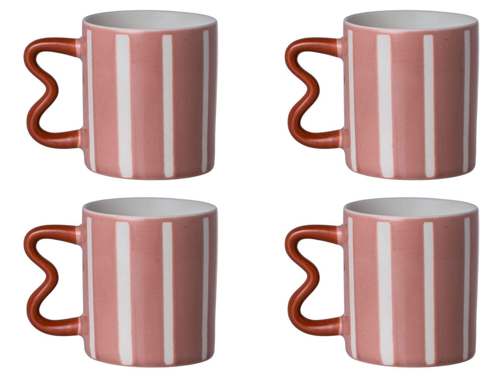 Komplet kubków Jazz Lines Estia 450 ml róż porcelana 4 szt.