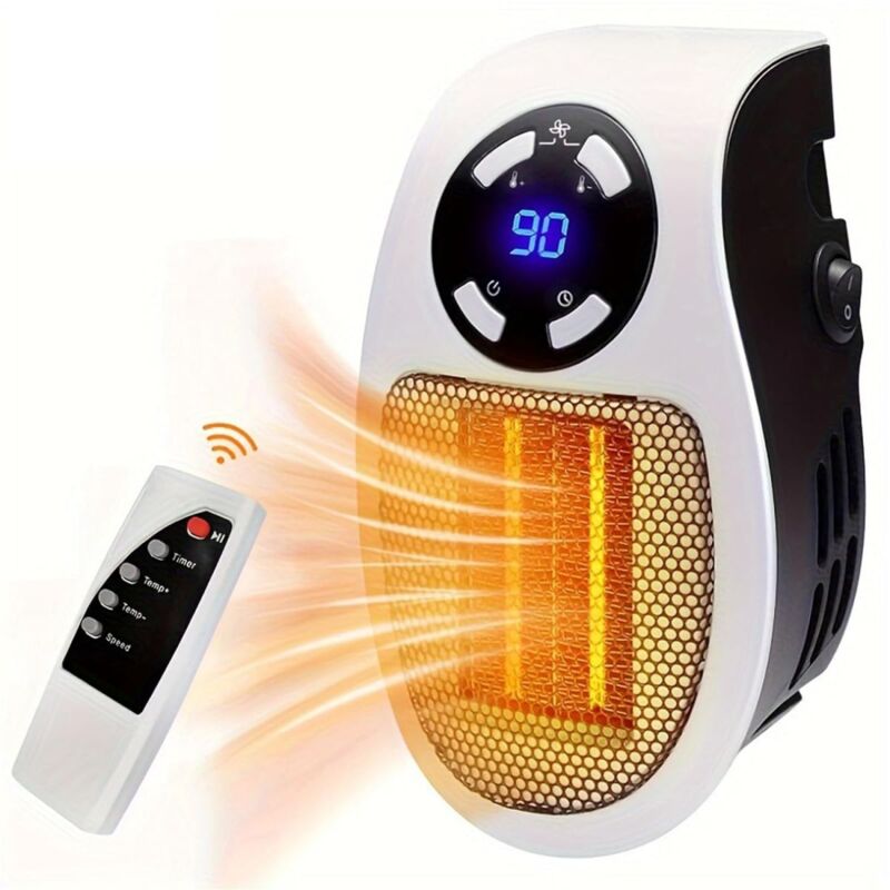 500 W energooszczędny przenośny mini termowentylator z termostatem i timerem do biura, sypialni i salonu – biały