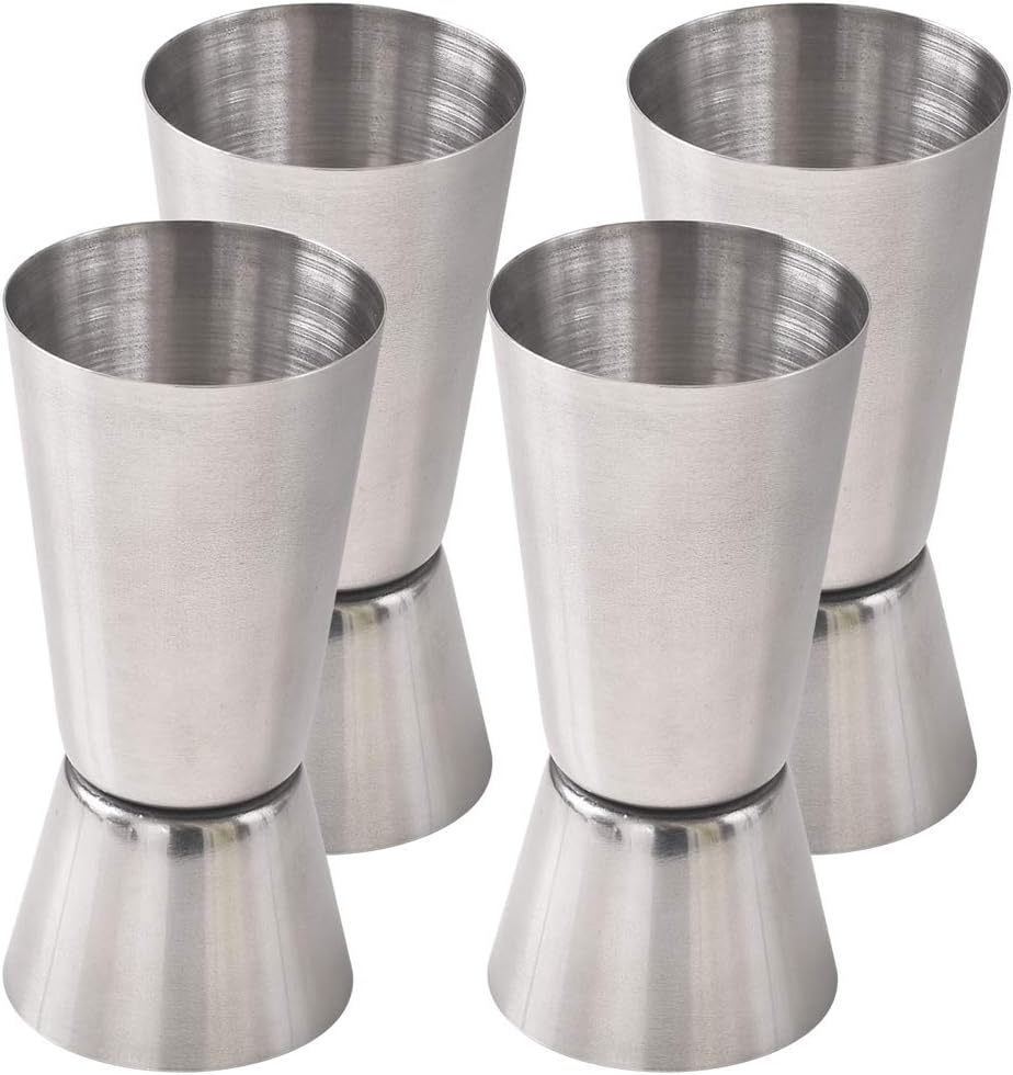 Miarka do koktajli, dwustronna miarka ze stali nierdzewnej, 15 i 30 ml, miarka barowa ze stali nierdzewnej (zestaw 4 szt.)