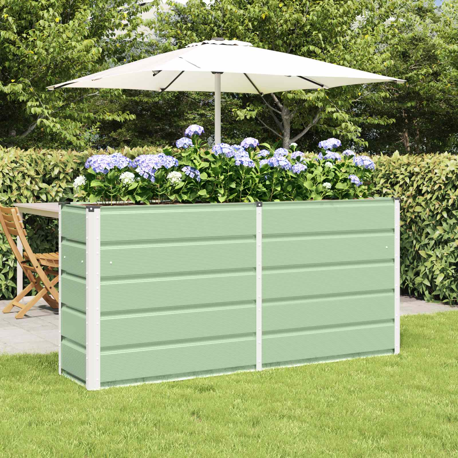 Donica Zielony 160 x 40 x 75 cm Stal vidaXL