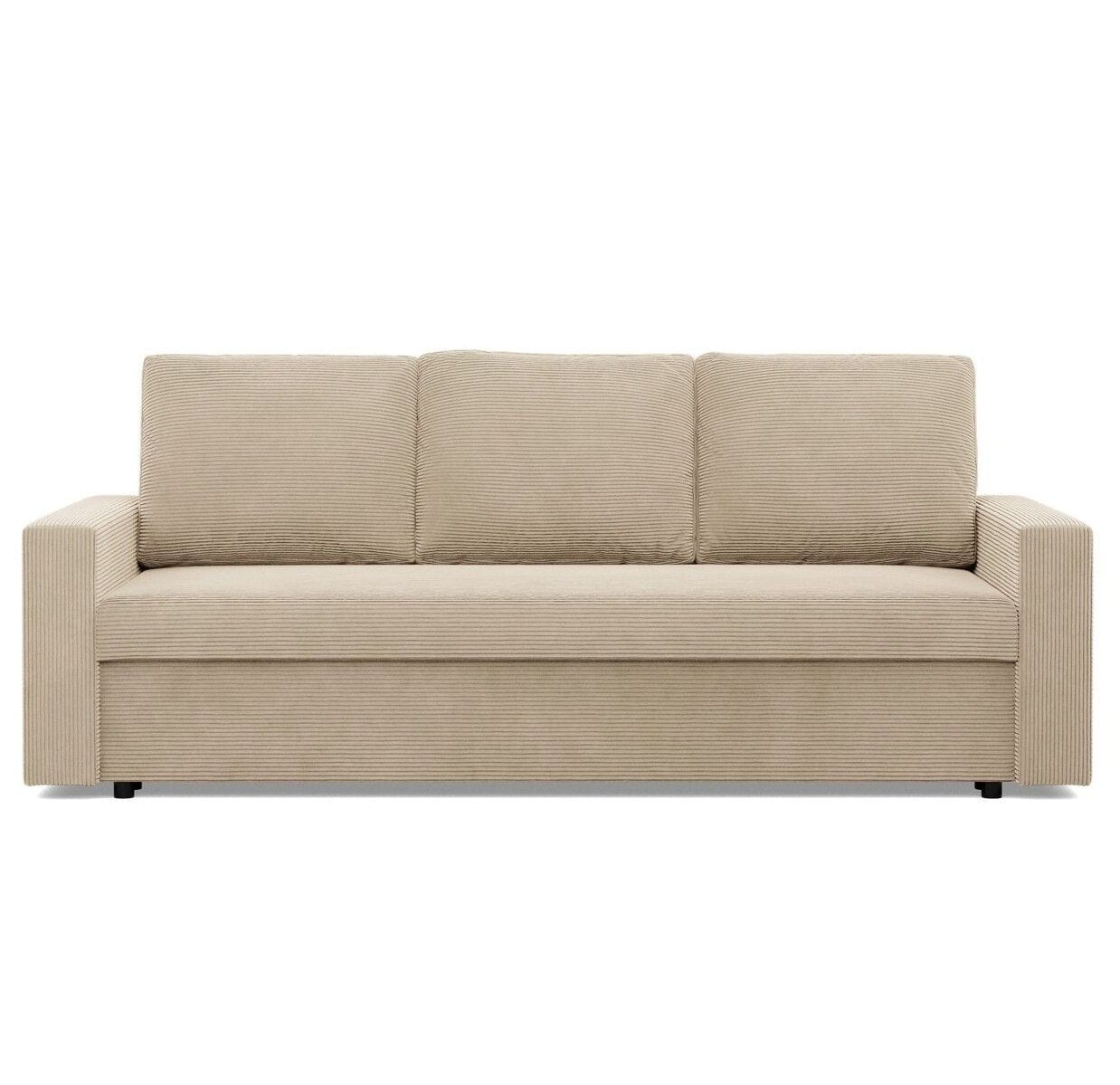 Kanapa 3 osobowa, BLOM, sztruks, 220x92x92 cm, beżowy - TYLETEGOTU
