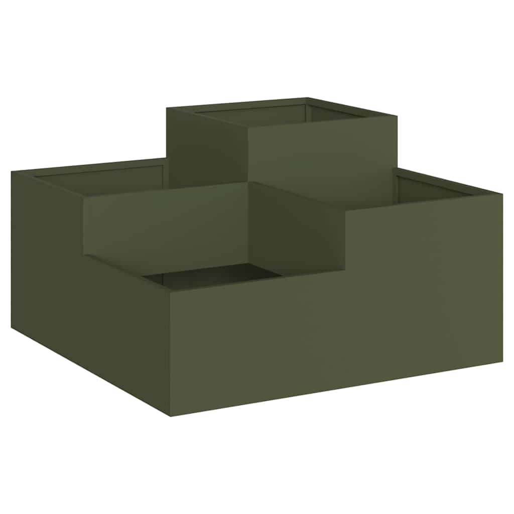 Doniczka ogrodowa oliwkowy 80 x 80 x 48 cm Stal