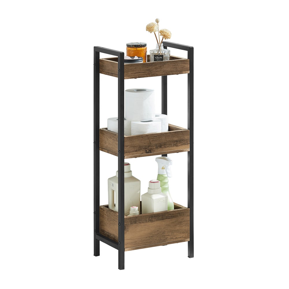 SoBuy Półka Brązowa Z Ciemnymi Żyłkami 28x20x74 cm FRG226-F
