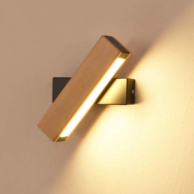 Lampa ścienna LED obrotowa 360° Lampa ścienna wewnętrzna 21x4x4,5CM 4W Ciepła biel Czarna podstawa 220V Lampka nocna