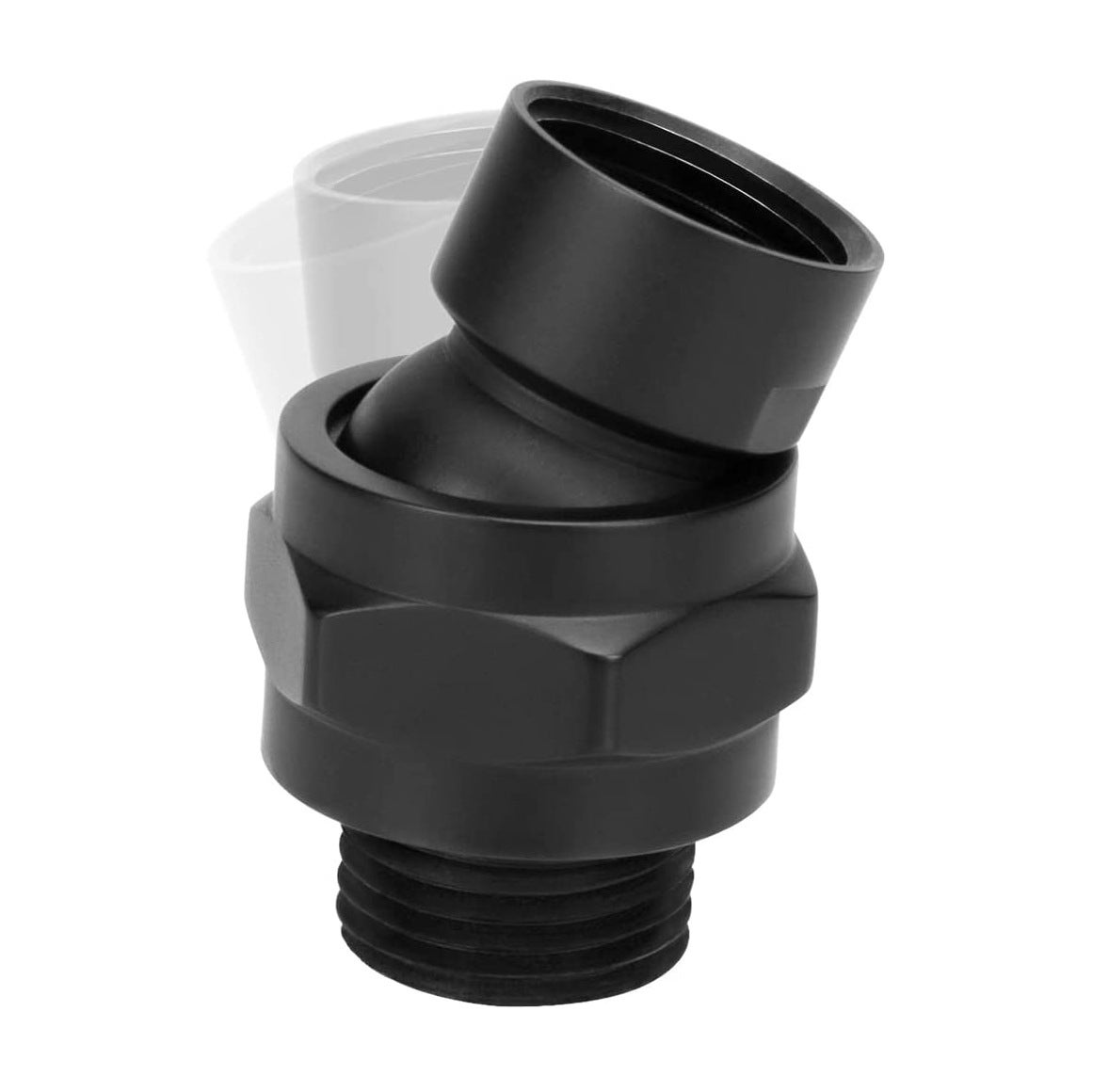 Adapter do przegubu kulowego głowicy prysznicowej, regulowane przedłużenie ramienia prysznica, mosiądz, czarny (1 sztuka).