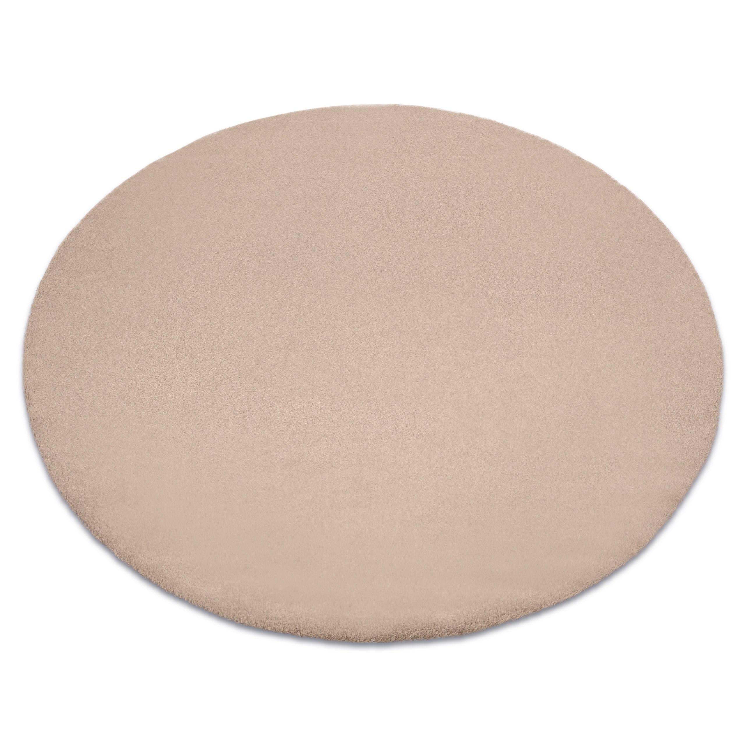 Dywan BUNNY koło taupe beż IMITACJA FUTRA KRÓLIKA koło 100 cm