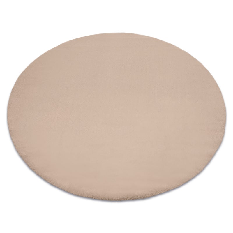 Dywan BUNNY koło taupe beż IMITACJA FUTRA KRÓLIKA koło 100 cm