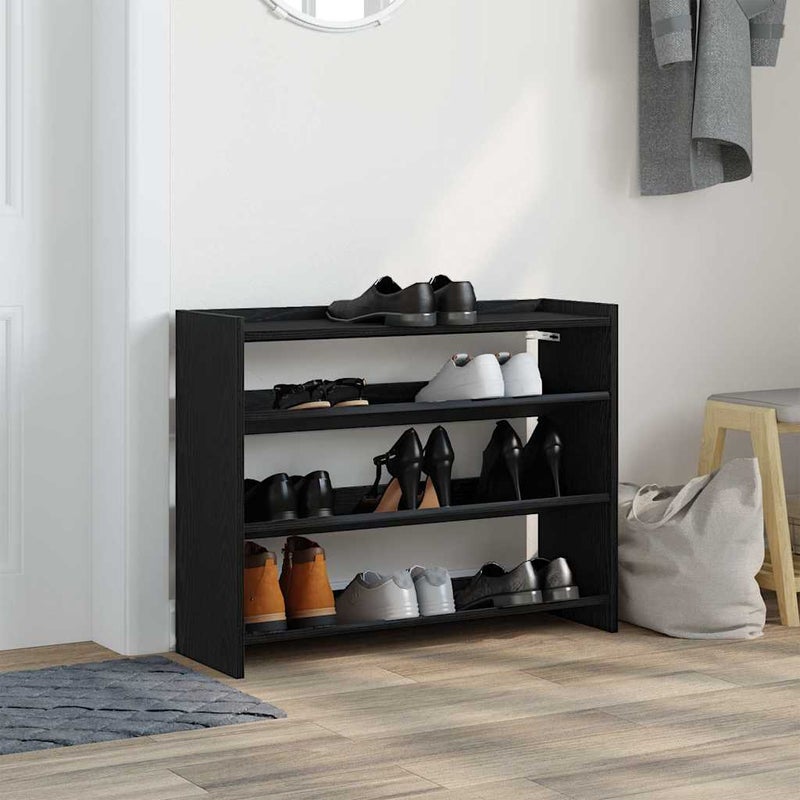 Stojak na buty, czarna, 80x25x62 cm, materiał drewnopochodny