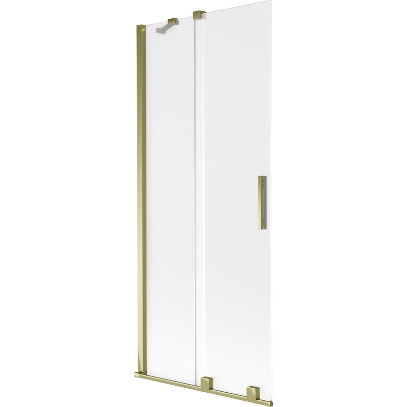 Mexen Velar parawan nawannowy 2-skrzydłowy rozsuwany 80 x 150 cm, szron, złoty - 896-080-000-31-50