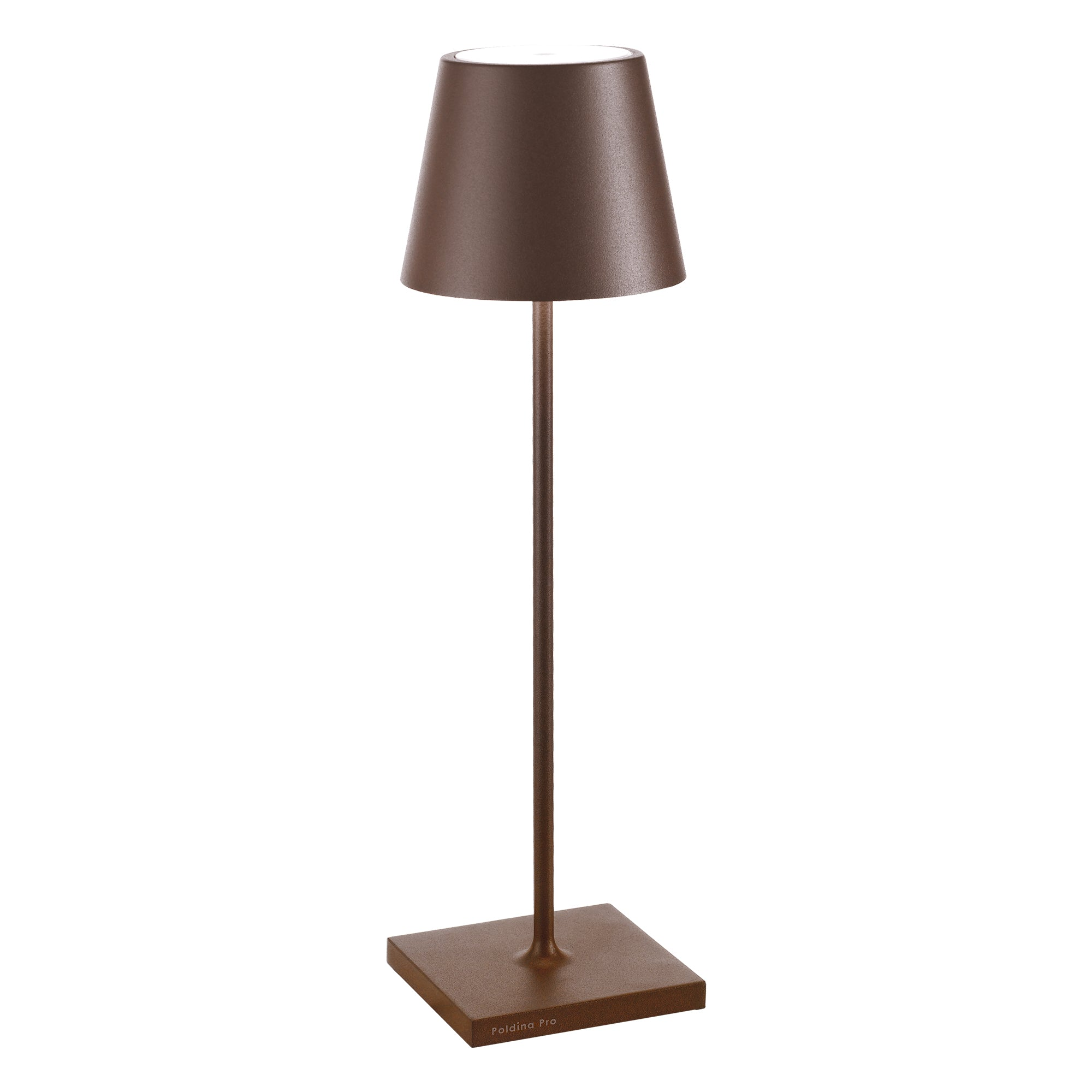Lampa stołowa LED Poldina Pro Corten, akumulatorowa i ściemnialna, do 12 h pracy, do użytku zewnętrznego, IP65