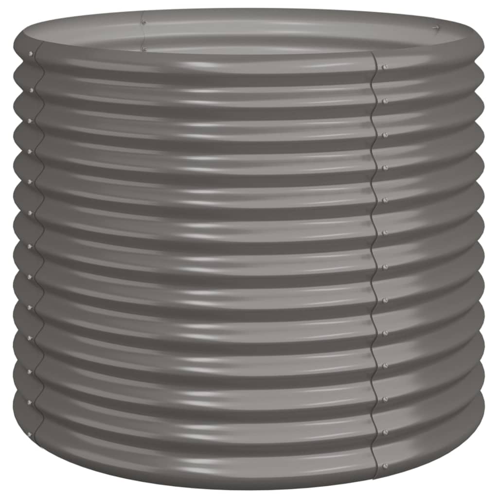 Donica Ogrodowa Metalowa Okrągła Szara Ocynkowana na Taras