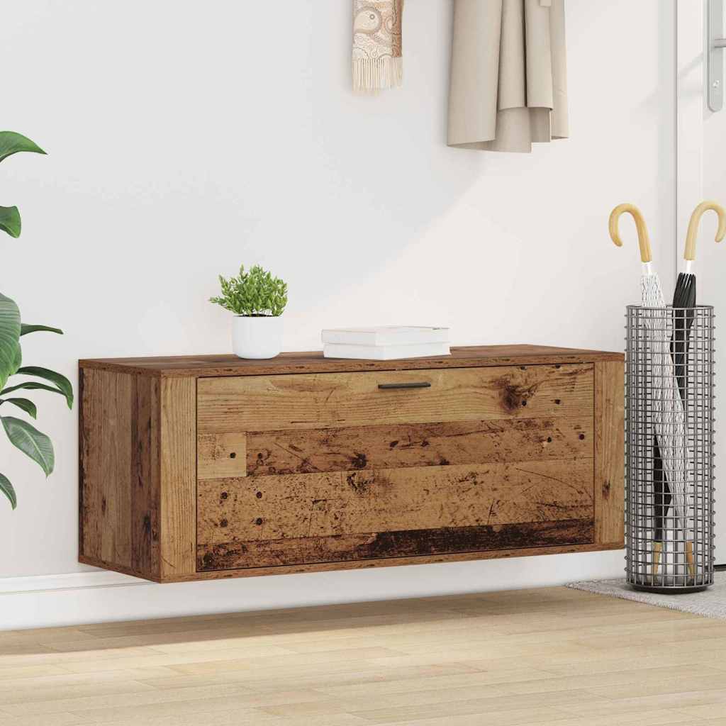Szafka na buty z półką z drzwiami Stare drewno 100 x 35 x 38 cm vidaXL