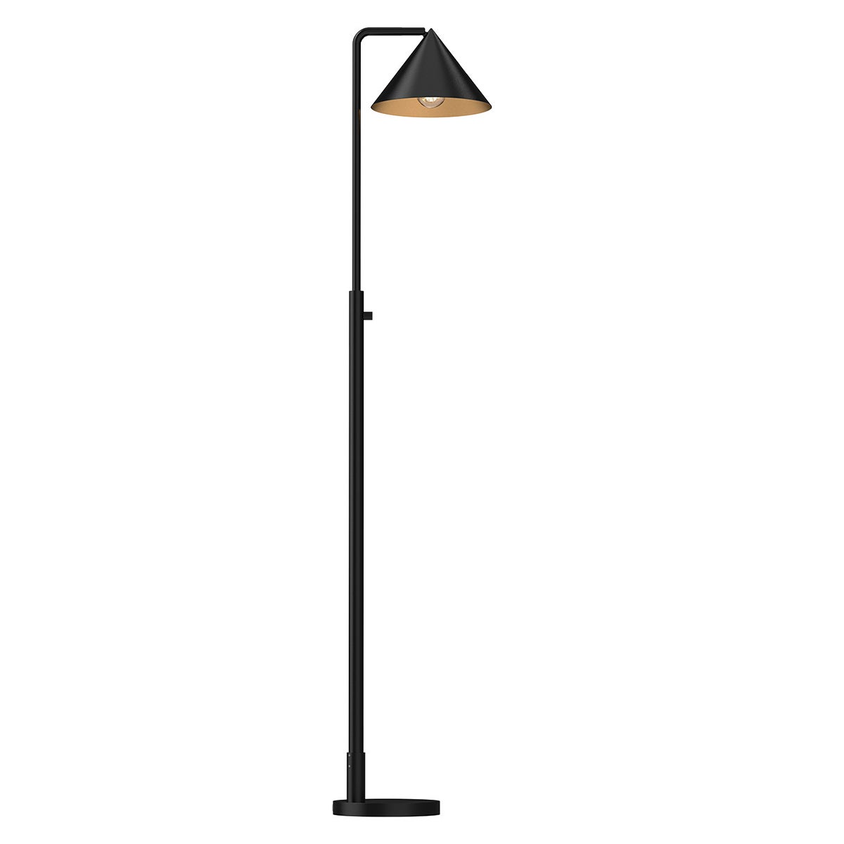 Lampa stojąca podłogowa nowoczesna czarna matowa stożkowy klosz 1xE27 60W REMYCK Alora Mood