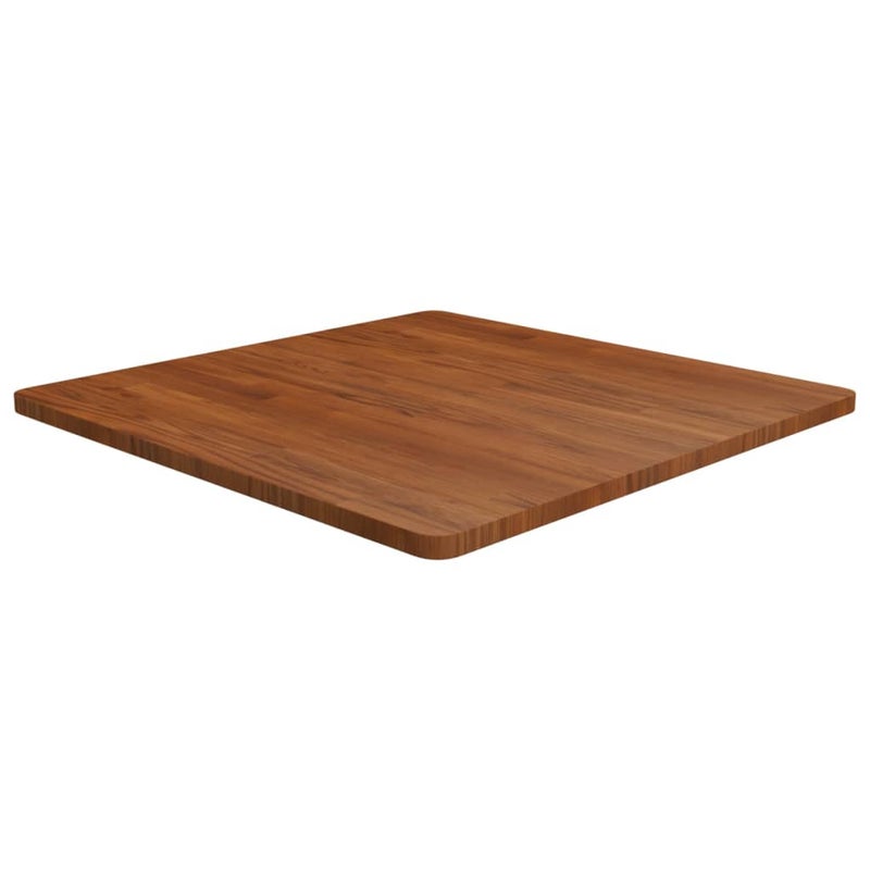 vidaXL Kwadratowy blat do stolika, ciemnobrązowy, 80x80x2,5 cm, dębowy