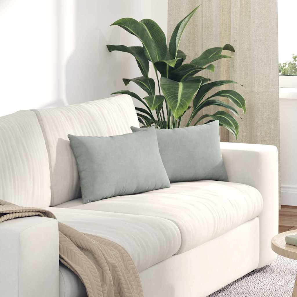 Poduszki na sofę 2 pcs Jasnoszary 50 x 30 cm Tkanina sztruksowa vidaXL