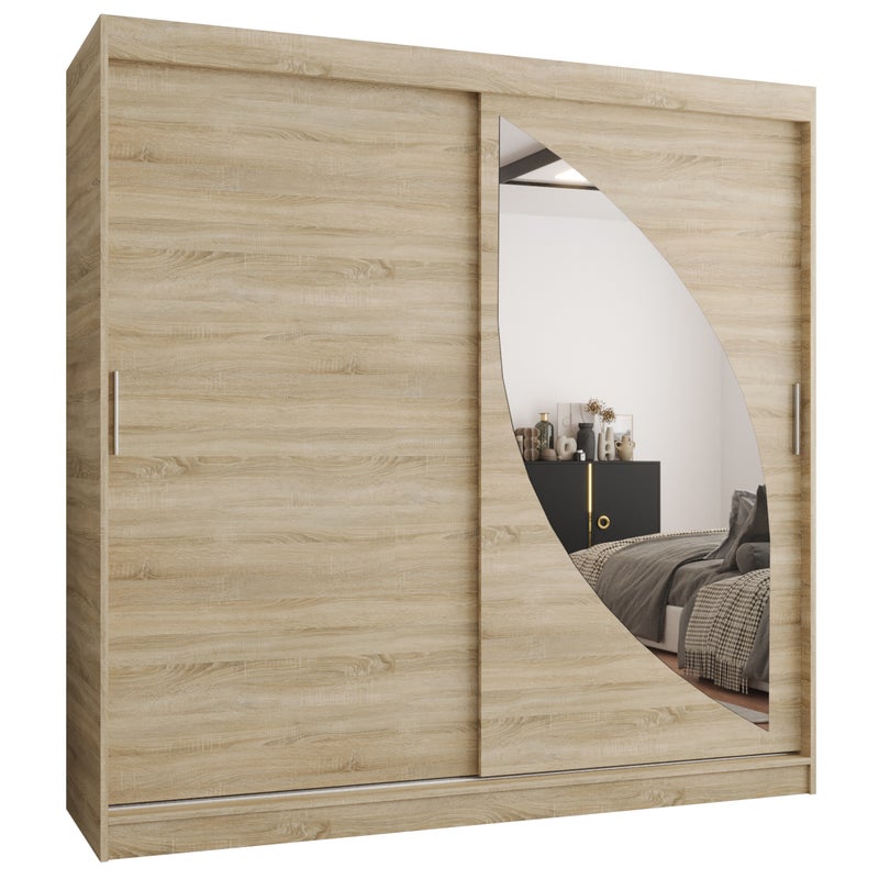 Szafa przesuwna garderoba MILO 200 x 62 x 200 cm Sonoma