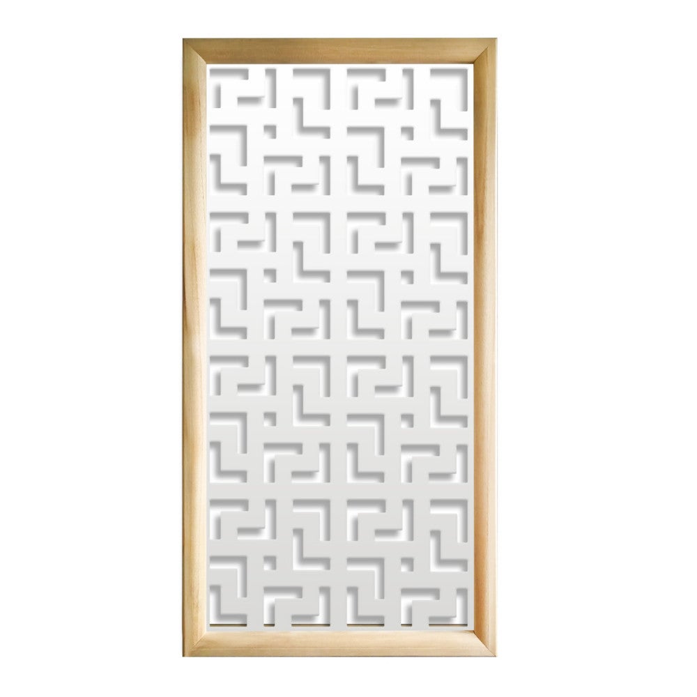 LABYRINTH L - Prostokątne moduły dekoracyjne z drewna i PCV - Rozmiar 73x148 cm - Grubość 64 mm - Kolor wewnętrzny BIAŁY